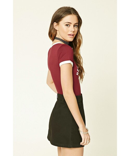 FOREVER 21（フォーエバー トゥエンティーワン）の「Heartbreaker Tour ボディスーツ（その他・レディース・BURGUNDY/CREAM/GREY/BLACK・S/M/L）」の2枚目の写真
