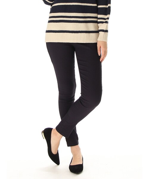 Honeys（ハニーズ）の「裏起毛パギンス７０丈（レギンス・スパッツ・トレンカ・レディース・ブラック/ネイビー/グリーンチェック/クロ×グレー/チャチェック・Ｍ/Ｌ/ＬＬ）」の5枚目の写真