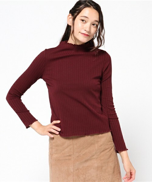 Cheek(チーク)の「メローリブロングスリーブ(Tシャツ/カットソー・レディース・オフホワイト/ブラック/グレー/ピンクベージュ/ワイン・MEDIUM)」の5枚目の写真