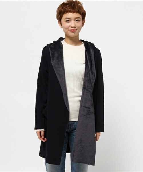 INTERPLANET WINGS(インタープラネットウィング)の「TCファーフーテッドトッパー(その他アウター・レディース・グレー/ネイビー/キャメル・FREE)」の4枚目の写真