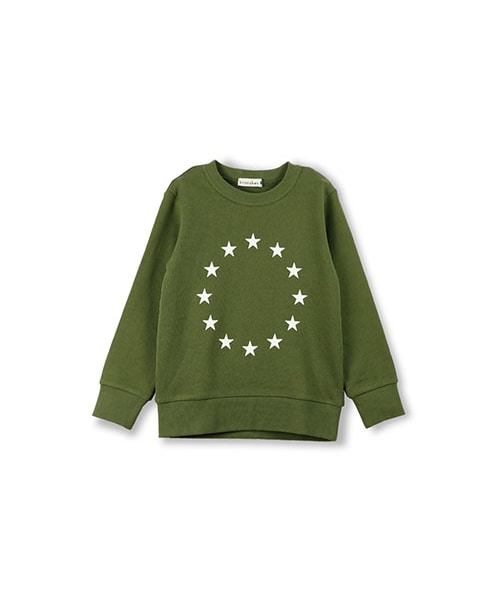 BRANSHES（ブランシェス）の「サークル星プリントトレーナー（スウェット・キッズ・カーキ/チャコールグレー・90～140）」の2枚目の写真