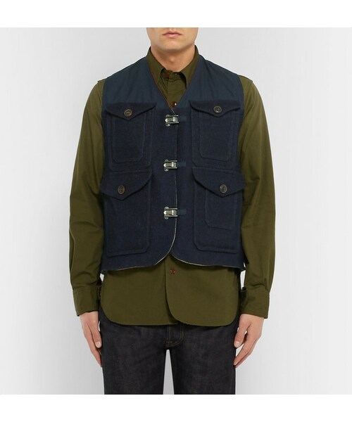 Nigel CabournベストネイビーAUTHENTIC CAMERAMAN Nigel CabournベストネイビーAUTHENTIC CAMERAMAN
