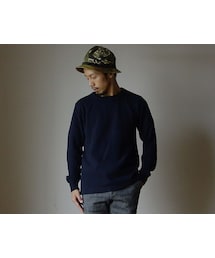 FOB FACTORY | 【完売御礼】BETTER ベター "HONEYCOMB" CREW NECK L/S SHIRT "ハニカム" サーマル ロングスリーブT OFF NVY ネイビー(Tシャツ/カットソー)