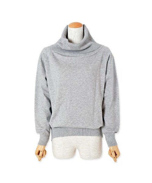 flower（フラワー）の「2way offshoulder knit ～2ｳｪｲｵﾌｼｮﾙﾀﾞｰﾆｯﾄ（ニット/セーター・レディース・purple/gray・FREE）」の2枚目の写真