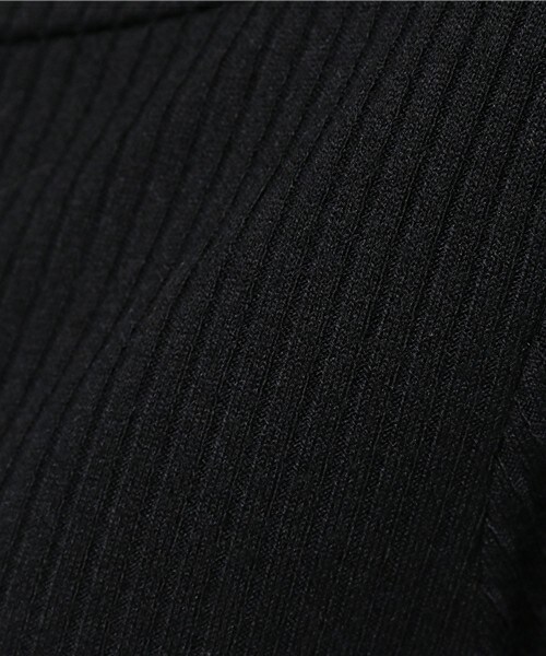 Bab Bou Jeloud（バブブージュルード）の「【Bab】リブニットオフショルダートップス（ニット/セーター・レディース・ピンク/ブラック/ブラウン/カーキ・FREE）」の16枚目の写真