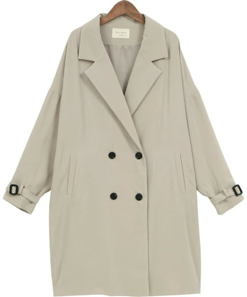 Dailyabout(デイリーアバウト)の「ベーシックダブルボタントレンチコート(P0000VQL)(トレンチコート・レディース・ベージュ・FREE)」の1枚目の写真