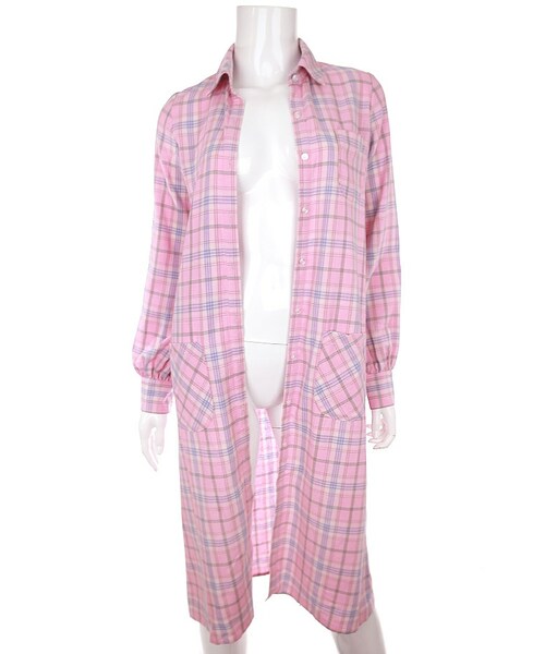 Bobon21（ボボンニジュウイチ）の「チェック柄ロングシャツ（シャツ/ブラウス・レディース・赤/黒/ピンク/グリーン・M）」の4枚目の写真