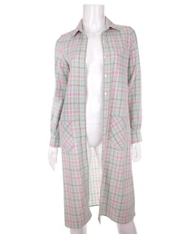 Bobon21 | チェック柄ロングシャツ(シャツ/ブラウス)