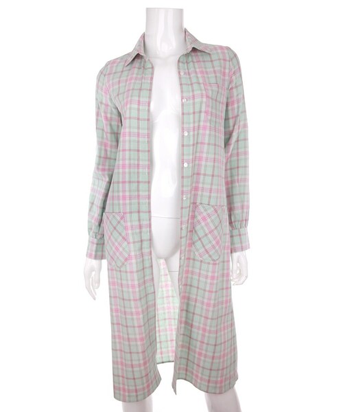 Bobon21（ボボンニジュウイチ）の「チェック柄ロングシャツ（シャツ/ブラウス・レディース・赤/黒/ピンク/グリーン・M）」の3枚目の写真