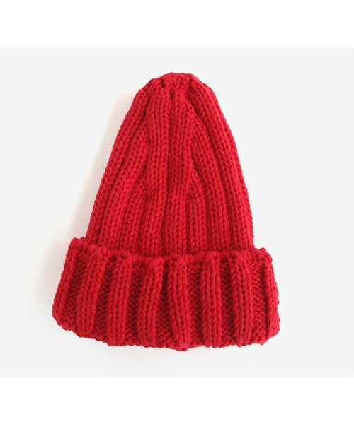 DHOLIC（ディーホリック）の「リブニットビーニー（ニットキャップ/ビーニー・レディース・グレー/ブラックグレー/ブルー/レッド/ブラック/ピンク・ONE）」の6枚目の写真