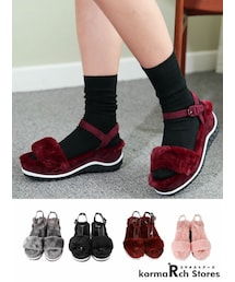 KORMARCH | トレンディーファーサンダル(サンダル)