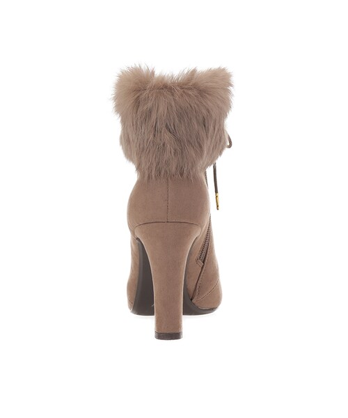 31 Sons de mode(トランテアン ソン ドゥ モード)の「ファー取り外しレースアップブーツ(シューズ・レディース・チャコールグレー/ブラック/ブラウン・S/M/L)」の5枚目の写真