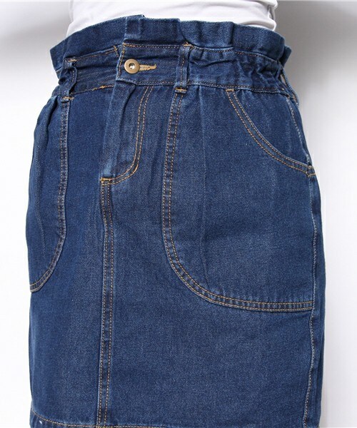 Aunt Marie's（アントマリーズ）の「【2014春物】ﾃﾞﾆﾑタイトスカート（デニムスカート・レディース・ホワイト/ブルー/ネイビー・FREE）」の6枚目の写真