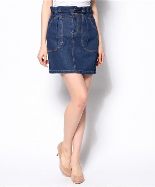 Aunt Marie's（アントマリーズ）の「【2014春物】ﾃﾞﾆﾑタイトスカート（デニムスカート・レディース・ホワイト/ブルー/ネイビー・FREE）」の3枚目の写真