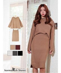 KORMARCH | ニットプルオーバー&スリットスカートSET(ニット/セーター)