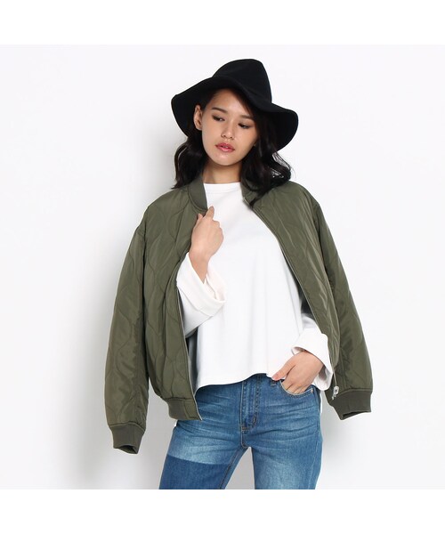 OZOC（オゾック）の「キルティングリバーシブルブルゾン（ジャケット/アウター・レディース・カーキ/ブラック/ネイビー・その他）」の14枚目の写真