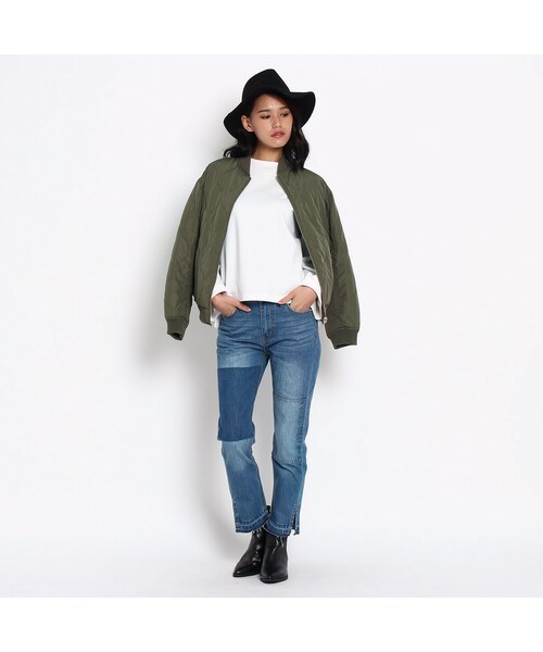 OZOC（オゾック）の「キルティングリバーシブルブルゾン（ジャケット/アウター・レディース・カーキ/ブラック/ネイビー・その他）」の13枚目の写真