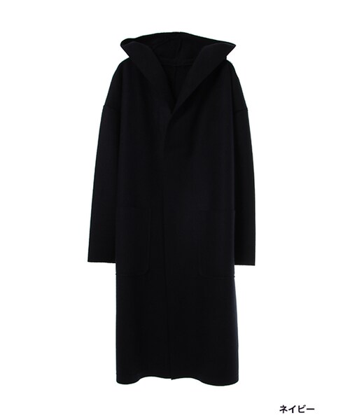 w closet（ダブルクローゼット）の「フード付コーディガン（ジャケット/アウター・レディース・グレー/レンガ/ネイビー・FREE）」の3枚目の写真