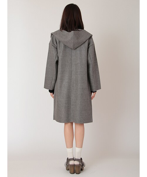 w closet（ダブルクローゼット）の「フード付コーディガン（ジャケット/アウター・レディース・グレー/レンガ/ネイビー・FREE）」の6枚目の写真