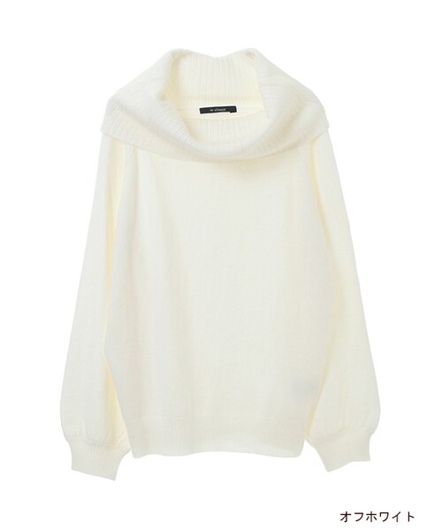 w closet(ダブルクローゼット)の「12Gオフショルニットプルオーバー(トップス・レディース・オフホワイト/チャコール/レッド/ベージュ・FREE)」の1枚目の写真