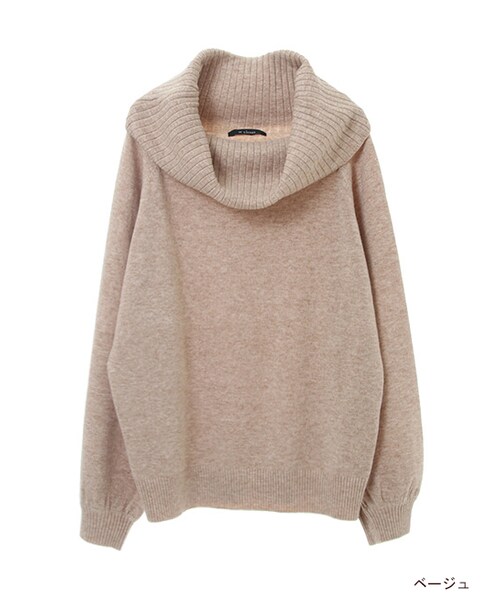 w closet(ダブルクローゼット)の「12Gオフショルニットプルオーバー(トップス・レディース・オフホワイト/チャコール/レッド/ベージュ・FREE)」の3枚目の写真