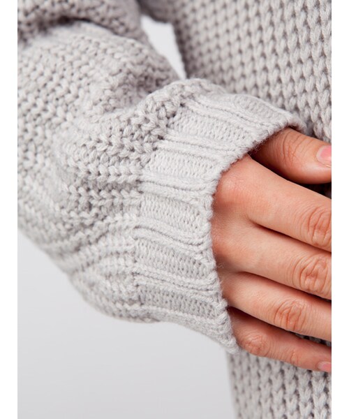 w closet（ダブルクローゼット）の「片畦編みロングカーデ（トップス・レディース・エクリュ/グレー/チャコール・FREE）」の10枚目の写真