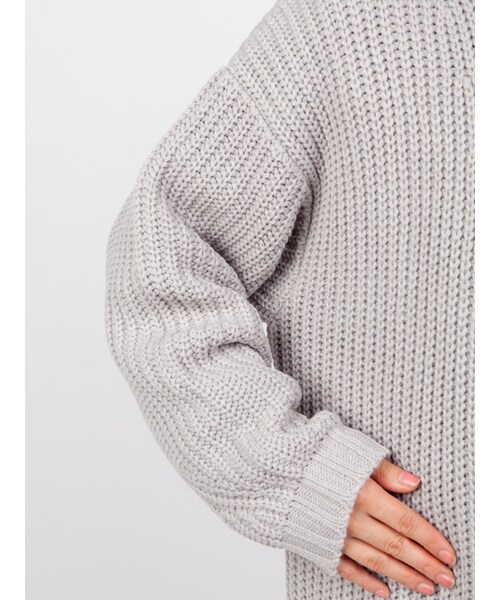 w closet（ダブルクローゼット）の「片畦編みロングカーデ（トップス・レディース・エクリュ/グレー/チャコール・FREE）」の9枚目の写真