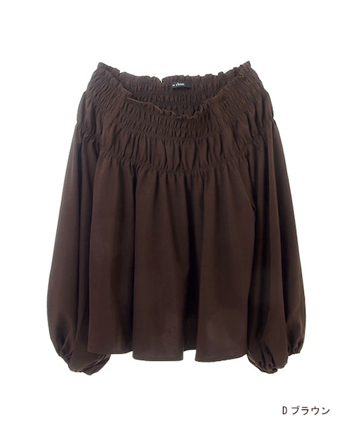 w closet（ダブルクローゼット）の「2wayシャーリングプルオーバー（トップス・レディース・レッド/Dブラウン/ブラック・FREE）」の2枚目の写真