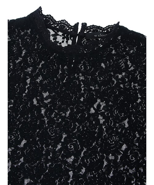 w closet（ダブルクローゼット）の「花柄総レースプルオーバー（トップス・レディース・オフホワイト/ブラック・FREE）」の3枚目の写真
