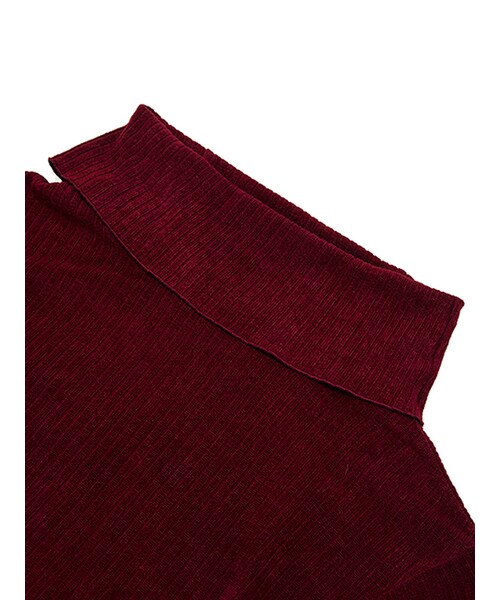 w closet（ダブルクローゼット）の「ワイドリブオフショルプルオーバー（トップス・レディース・ブラウン/エンジ/ブラック・FREE）」の7枚目の写真