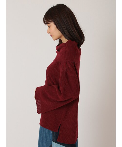 w closet（ダブルクローゼット）の「ワイドリブオフショルプルオーバー（トップス・レディース・ブラウン/エンジ/ブラック・FREE）」の5枚目の写真