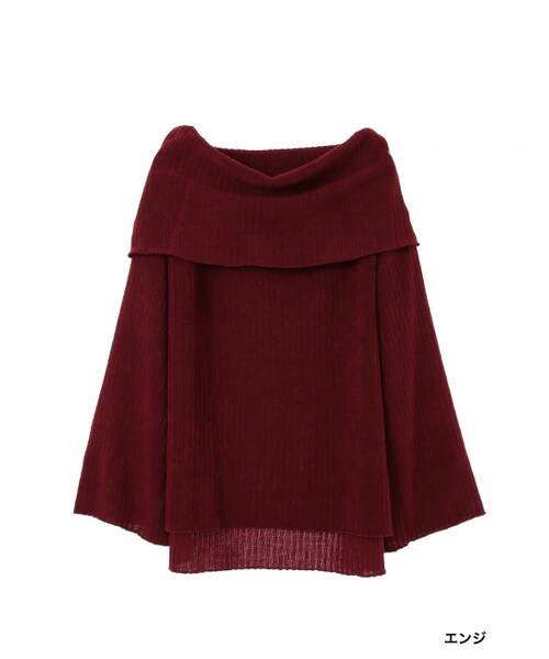 w closet（ダブルクローゼット）の「ワイドリブオフショルプルオーバー（トップス・レディース・ブラウン/エンジ/ブラック・FREE）」の3枚目の写真