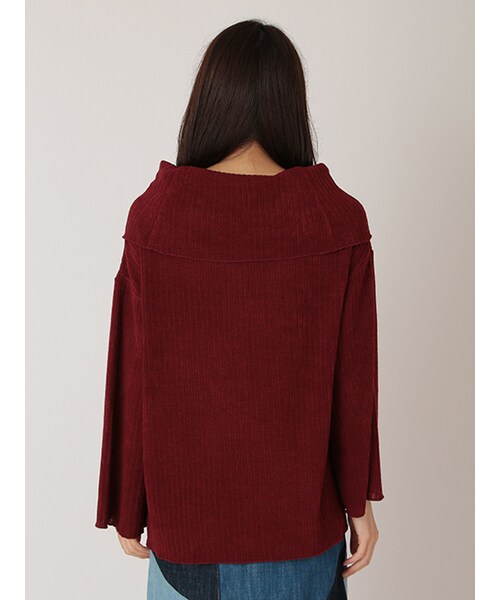 w closet（ダブルクローゼット）の「ワイドリブオフショルプルオーバー（トップス・レディース・ブラウン/エンジ/ブラック・FREE）」の6枚目の写真