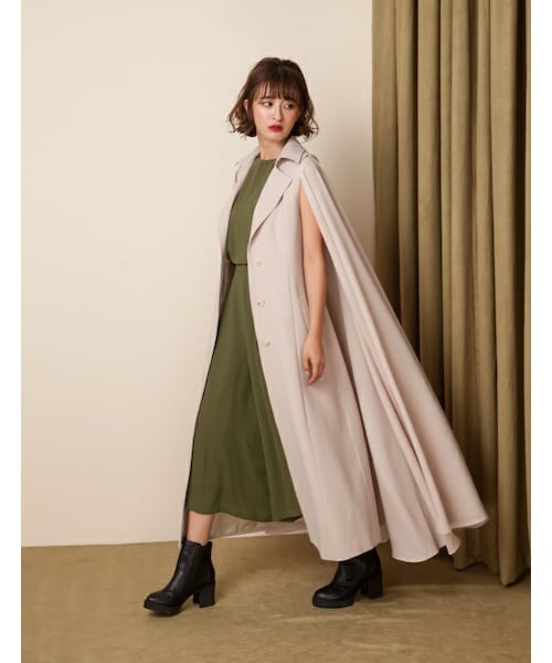 Marjorie（マージョリー）の「魔術師，兩件式披風大翻領背心長外套（ジャケット/アウター・レディース・深藍/杏・F）」の14枚目の写真