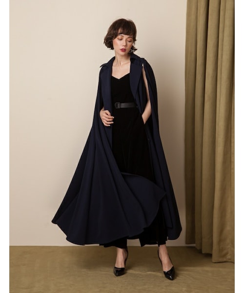 Marjorie（マージョリー）の「魔術師，兩件式披風大翻領背心長外套（ジャケット/アウター・レディース・深藍/杏・F）」の5枚目の写真