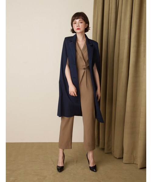 Marjorie（マージョリー）の「夜行動物，披風式特殊剪裁西裝外套（ジャケット/アウター・レディース・黑/深藍・F）」の13枚目の写真