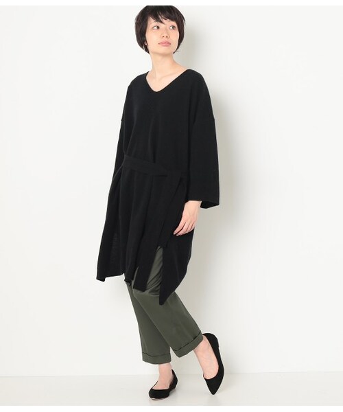 LE JUN（ルジュン）の「ラムウールV/N深スリットニットワンピース（ワンピース/ドレス・ブラック/グレー・F）」の11枚目の写真