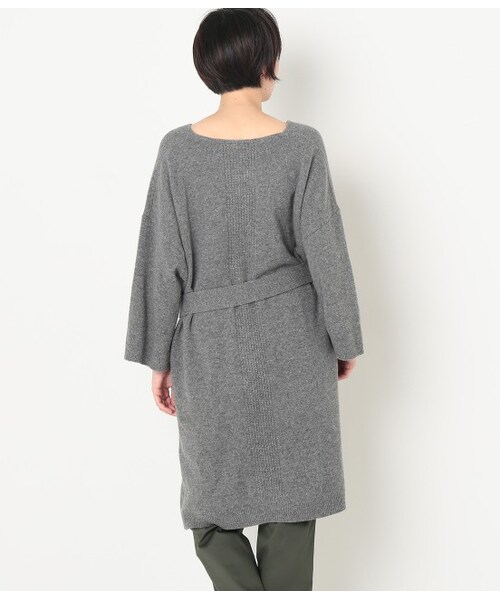 LE JUN（ルジュン）の「ラムウールV/N深スリットニットワンピース（ワンピース/ドレス・ブラック/グレー・F）」の5枚目の写真