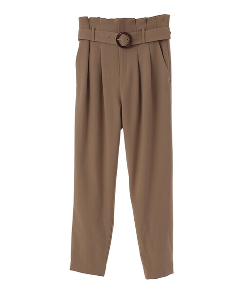 31 Sons de mode（トランテアン　ソン　ドゥ　モード）の「ベルト付ハイウエストロングパンツ〔冬ジャーナル#01掲載〕《予約アイテム》（パンツ・レディース・ネイビー/キャメル/ライトグレー・36/38）」の3枚目の写真