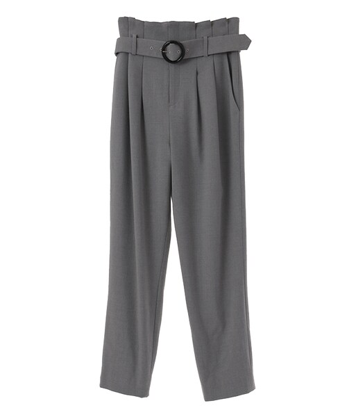 31 Sons de mode（トランテアン　ソン　ドゥ　モード）の「ベルト付ハイウエストロングパンツ〔冬ジャーナル#01掲載〕《予約アイテム》（パンツ・レディース・ネイビー/キャメル/ライトグレー・36/38）」の2枚目の写真