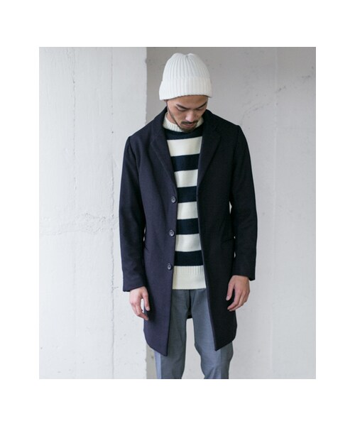 URBAN RESEARCH DOORS(アーバンリサーチドアーズ)の「Melton Chesterfield Coat(ジャケット/アウター・メンズ・Camel/Black/Navy/Charcoal・36/38/40)」の8枚目の写真