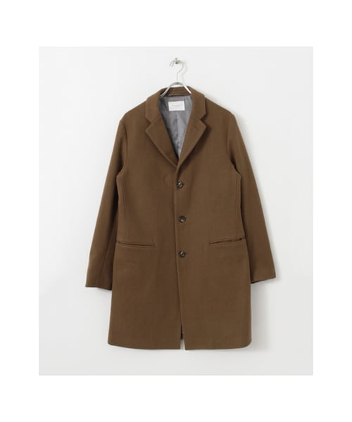 URBAN RESEARCH DOORS(アーバンリサーチドアーズ)の「Melton Chesterfield Coat(ジャケット/アウター・メンズ・Camel/Black/Navy/Charcoal・36/38/40)」の1枚目の写真