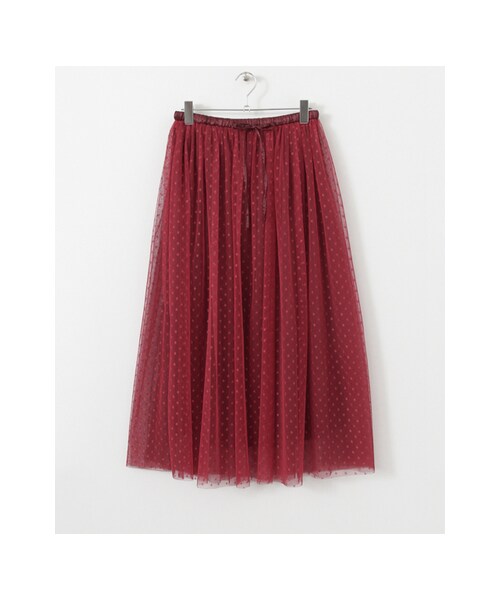 KBF（ケイビーエフ）の「【予約】チュールロングスカート（スカート・レディース・GRAY/WINE/NAVY/BLACK・one）」の4枚目の写真