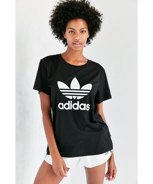 adidas（アディダス）の「Adidas Originals Trefoil Tee（Tシャツ/カットソー・レディース・Black・XS/S/M/L）」の2枚目の写真