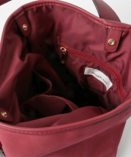 INTERPLANET（インタープラネット）の「スエードショルダーバッグ（トートバッグ・レディース・ブラック/ベージュ/ボルドー・フリー）」の11枚目の写真