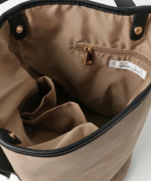 INTERPLANET（インタープラネット）の「スエードショルダーバッグ（トートバッグ・レディース・ブラック/ベージュ/ボルドー・フリー）」の10枚目の写真