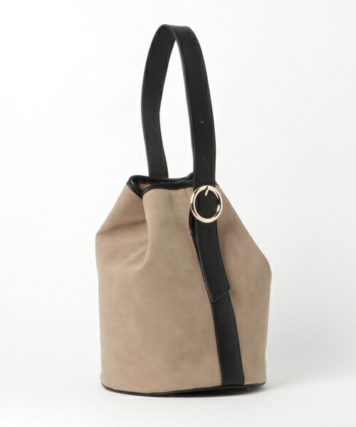 INTERPLANET（インタープラネット）の「スエードショルダーバッグ（トートバッグ・レディース・ブラック/ベージュ/ボルドー・フリー）」の2枚目の写真