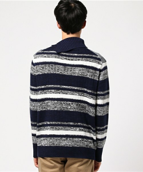 MEN'S BIGI（メンズビギ）の「2wayタートルネックニット/ケーブル（ニット/セーター・メンズ・ホワイト/グレー/ネイビー/ボルドー・S/M/L）」の6枚目の写真