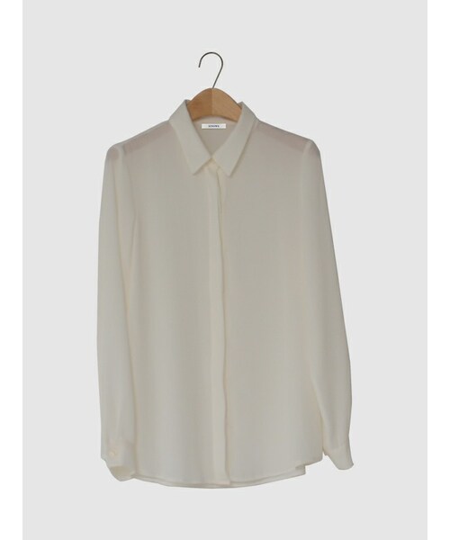 SINOWS（シノウズ）の「hidden button blouse（シャツ/ブラウス・レディース・wine/white・one size (詳細サイズはサイトをご確認ください。)）」の2枚目の写真