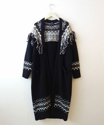 NINE | NINE フリンジジャガードニットカーデ(カーディガン/ボレロ)